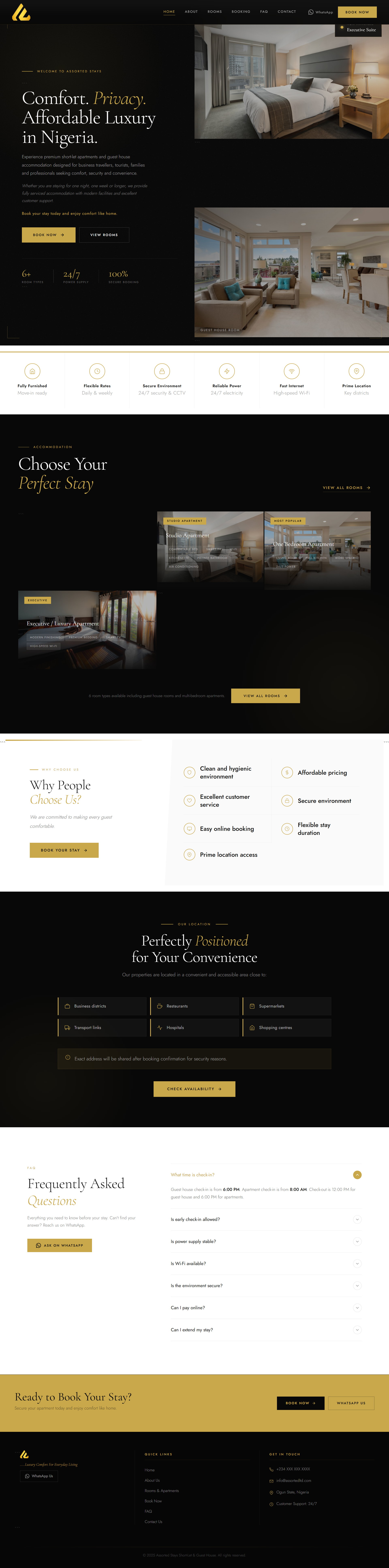 Assorted Stays hospitality website preview