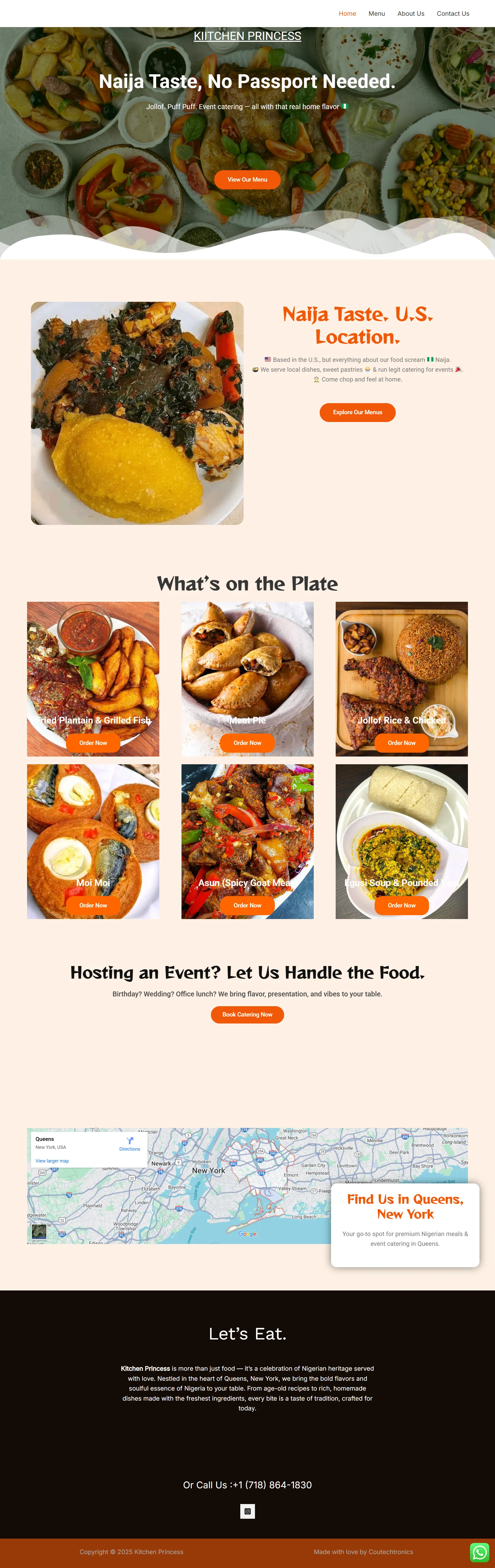 Kittchen Princess catering website preview