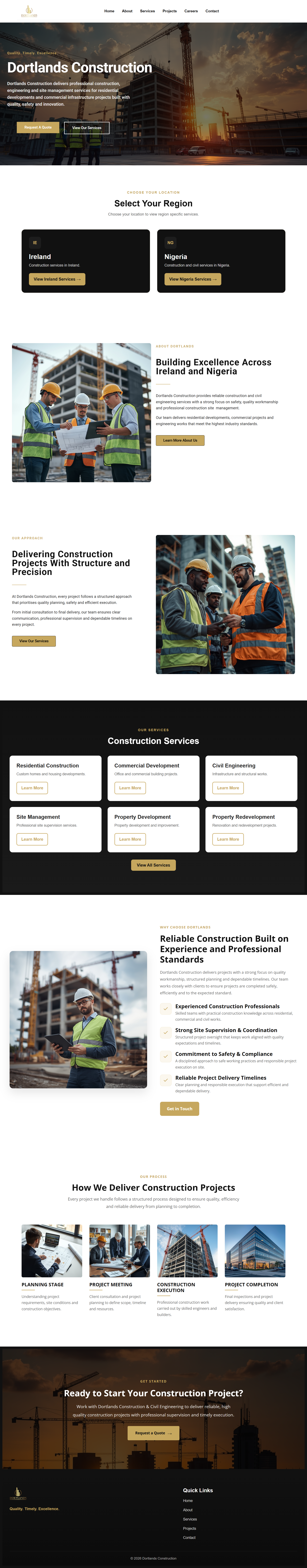 Dortlands Construction website preview